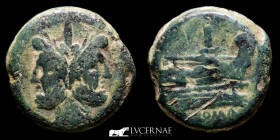 Anonymous Janus Bronze As 41,21 g. 32 mm. Rome 206-194 BC. GVF