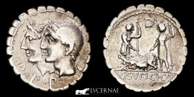C. Sulpicius C.f. Silver denarius 3,86 g. 19 mm. Rome 106 B.C.  Good very fine