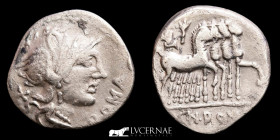 Cnaeus Domitius Ahenobarbus Silver Denarius 3,70 g. 20 mm. North Italy 116/5 A.D. Good fine