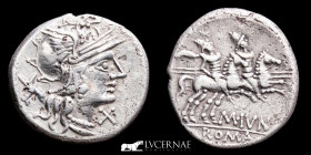 D. Junius Silanus Silver Denarius 3,68 g. 19 mm. Rome 145 B.C. Good very fine (MBC+)