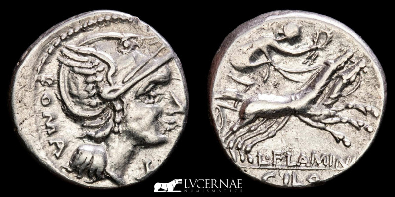 Roman Republic - Lucius Flaminius Chilo silver denarius (3,94 g, 19 mm), minted ...