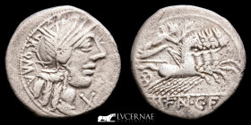 M. Fannius C.f Silver denarius 3.80 g. 19 mm. Rome 123 B.C. Good very fine