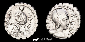 Mn. Aquillius Mn. f. Mn. Silver Denarius 3,87 g. 20 mm. Rome 71 B.C extremely fine