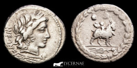 Roman Republic Mn. Fonteius Cf. Silver Denarius 3.84 g. 20 mm. Rome 85 BC. Good Very Fine (MBC)