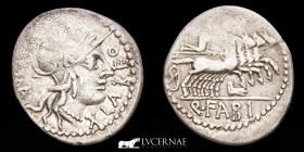 Q. Fabius Labeo bronze Silver Denarius 3.66 g. 20 mm. Rome 123 BC Extremely fine