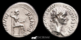 Tiberius Silver AR denarius 3,43 g, 18 mm. Lugdunum 14-37 A.D. Mint state