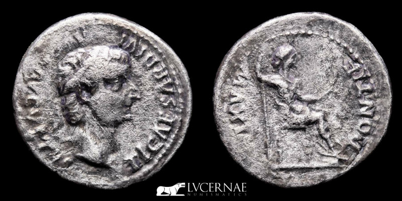 Roman Empire - Tiberius, silver denarius (3,38 g, 20 mm.). Minted in Lugdunum, A...