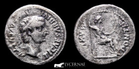 Tiberius Silver AR denarius 3,38 g, 20 mm. Lugdunum 14-37 A.D. VF