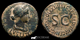 Tiberius Bronze Dupondius 12.38g, 29mm, 5h. Rome 14-37 A.D. Good very fine