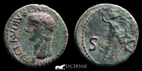 Claudius I (41-54 A.D.) Bronze As 11,20 g., 27 mm. Rome 41-50 A.D. Good very fine (MBC)