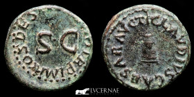 Claudius I Bronze Quadrans  2.79 g.,17 mm. Rome 41 AD Good very fine