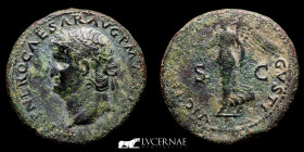 Nero (54-68 A.D.) Bronze Dupondius 13.57 g. 30 mm. Lugdunum 66 A.D. GVF