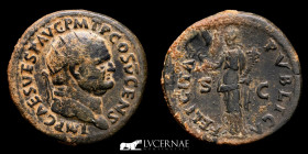 Vespasian (69-79 A.D.) Bronze Dupondius 11.28 g., 27 mm. Rome 73 A.D. Good very fine