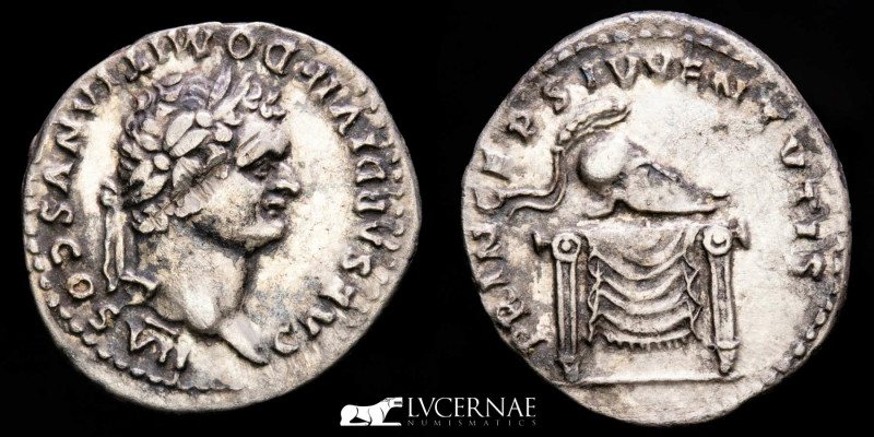 Roman Empire. - Domitian as Caesar under Titus.
Silver denarius (3.20 g 19 mm). ...