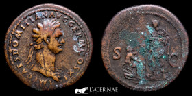 Domitian Bronze Sestertius 24.26 g., 35 mm. Rome 85 A.D. GVF.