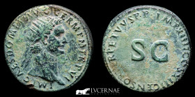 Domitian (AD 81-96) Bronze Dupondius 13,75 g., 27 mm. Rome 87 A.D. Good very fine