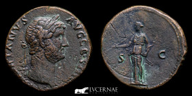 Hadrian Bronze Sestertius 23.75 g., 30 mm. Rome 117-138 A.D. Good very fine