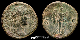 Hadrian (117-138 AD.) Bronze Sestertius 23.96 g., 31 mm. Rome 136 A.D. Near extremely fine