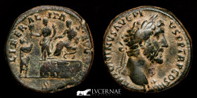 Antoninus Pius  Bronze Sestertius 22,68 g., 31 mm. Rome 138-161 A.D. Good very fine
