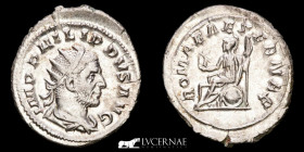 Philip I Silver Antoninianus 4.53 g. 24 mm. Rome 244-249 A.D. Almost uncirculated.