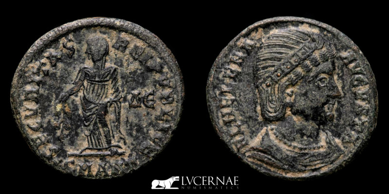 Roman Empire - Helena, AE follis, Antioch. AD 327-328. 

FL HELENA-AVGVSTA, drap...