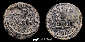 Felipe III (1598-1621) bronze 4 maravedis 3,75 g. 21 mm. Segovia 1598 GVF