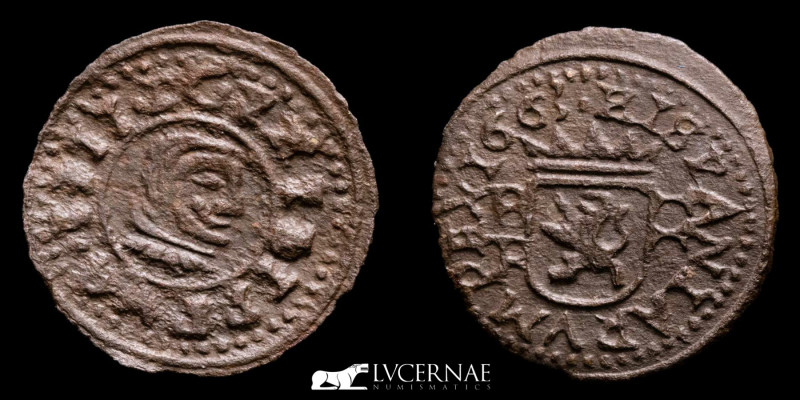 Spain - Philip IV (1621-1665) 

2 (II) maravedís of cooper. 
Minted in Burgos, 1...