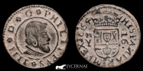 Philip IV  Cooper 16 Maravedies 4,50 g, 21 mm. Madrid 1664 Good very fine