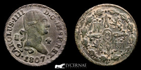 Carlos IV Copper 4 Maravedís 11,75 g. 31 mm. Segovia 1807 Good very fine (MBC+)