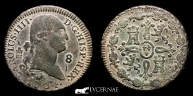 Spain - Carlos IV Copper 8 Maravedís 12,07 g. 31 mm. Segovia 1804 Good very fine (MBC+)