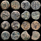 Lot comprising 8 Augustus (Carteia) bronze coins. Rome III-IV centuries A.D. GVF