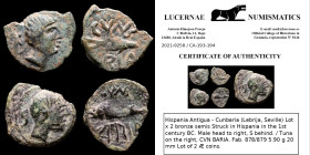 Lot comprising 2 Cunbaria bronze coins. Rome III-IV centuries AD Good very fine
