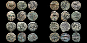 Lot comprising 12 Æ Gades coins. GVF