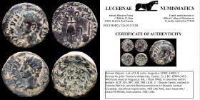 Lot comprising 2 Roman bronze coins. Augustus (Julia Traducta and Colonia Patricia). GVF
