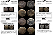 Lot comprising 4 Æ coins, Anonymous Asses, Rome - Janus / Prow of Galley. (35.63 g. / 21.65 g. / 30.30 g. / 32.71 g.)