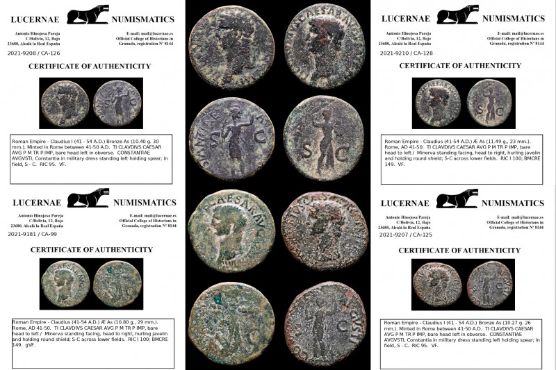 Roman Empire.

Lot of 4 Æ coins. Claudius I

Minerva type (4)

Lot sold as seen ...