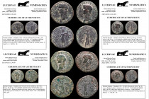 Lot comprising 4 Roman bronze coins. Claudio I (Minerva). GVF