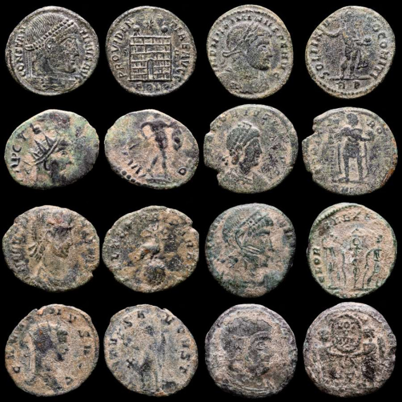 Roman Empire.

Lot of 8 Æ coins. 

Claudius - Tetricus (barbarous) - Maximinus D...