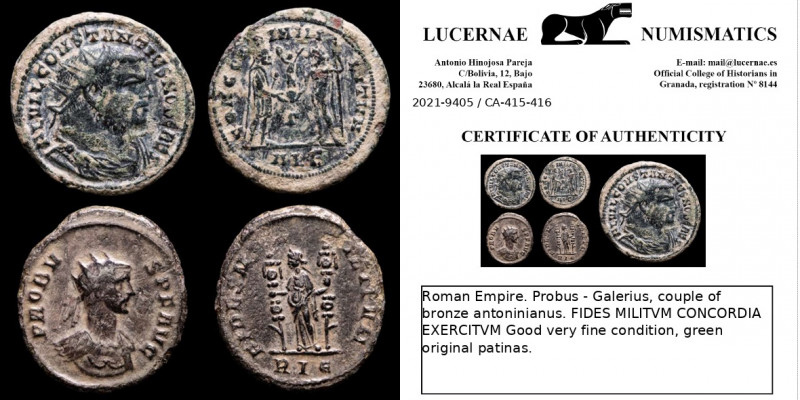 Roman Empire. Probus - Constantius I, couple of bronze antoninianus.

FIDES MI...