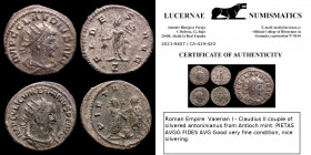 Lot of 2 antoninianus (Claudius II and Valerian I) GVF
