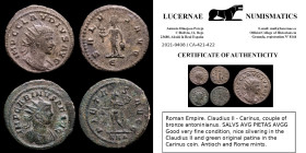 Lot of 2 antoninianus (Claudius II and Carinus) GVF