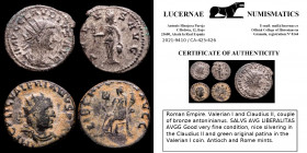 Lot of 2 antoninianus (Claudius II and Valerian I) GVF