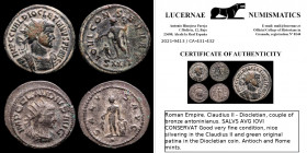Lot of 2 antoninianus (Claudius II and Diocletian) GVF
