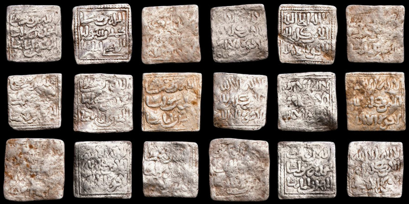 Spain, Al-Andalus - Period Almohad (1160 - 1260) 

Lot of nine (9) Silver square...