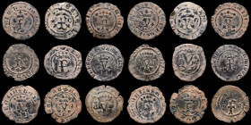 Spain - Catholic kings Bronze Lot of 9 coins. 1479-1516. GVF