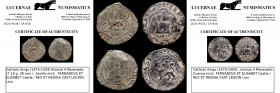 Lot of 2 Spain Catholic Kings coins. GVF
