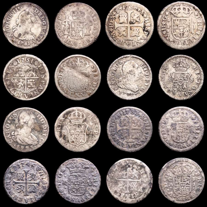 Spain - Lot of eight (8) silver coins.

7 x 1/2 Real - 1 x Real

Fernando VI - F...