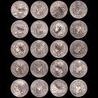 Lot comprising 10 silver Pesetas - Spain - GVF
