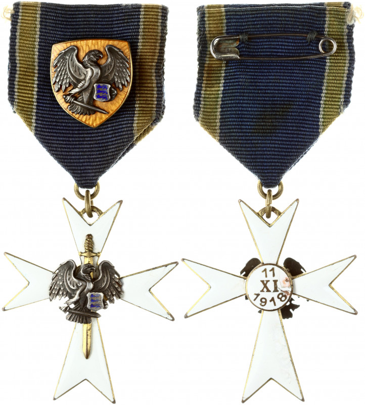 Estonia White Cross (1918) of the Home Guard Third Class - Silver gilt and ename...