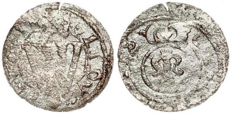 Latvia Livonia 1 Solidus (1654) Suceava. Obverse: Crowned C with Vasa arms withi...